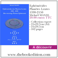 Le livre Ephémérides Planètes Lentes 1398-2150