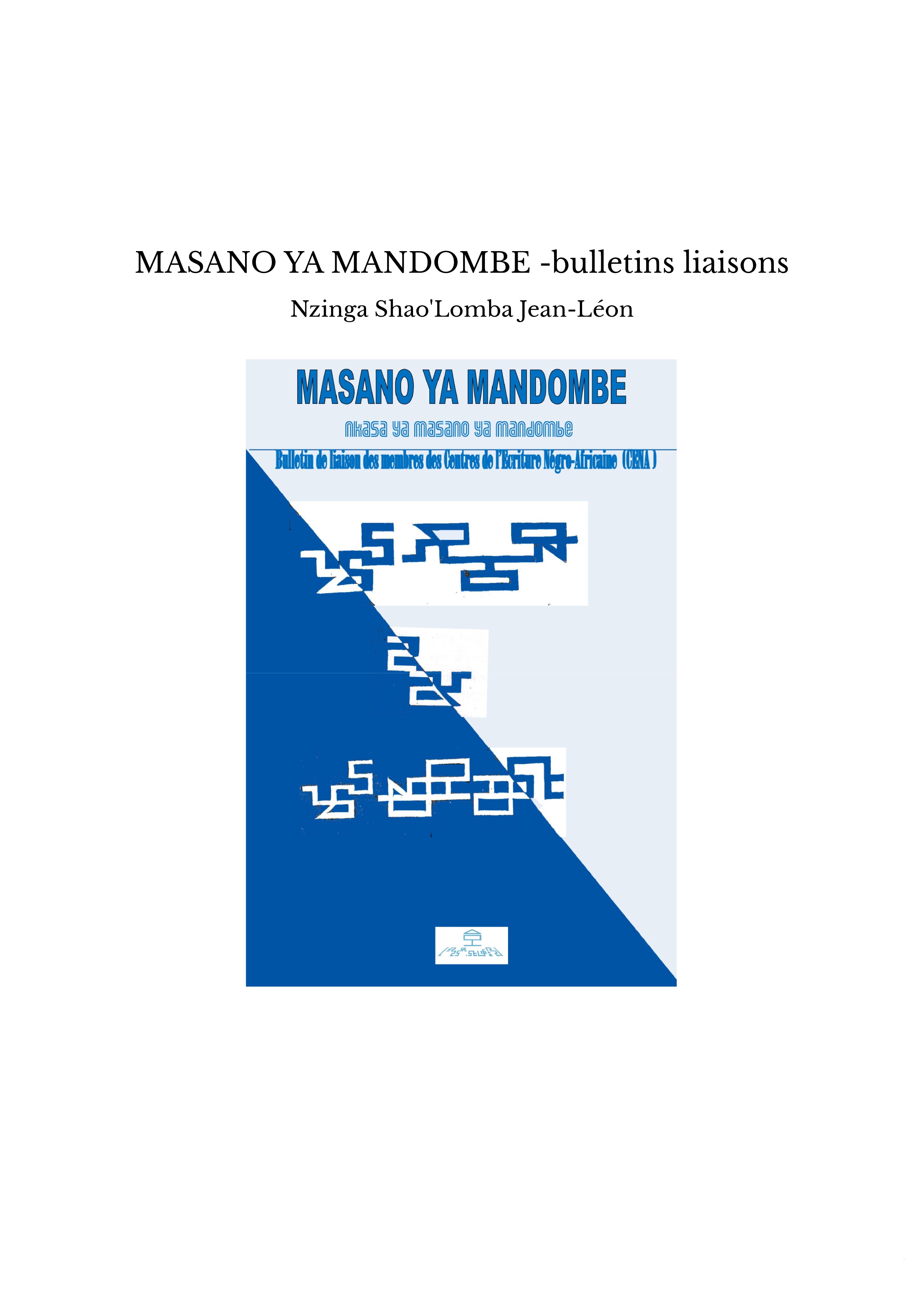 MASANO YA MANDOMBE -bulletins liaisons