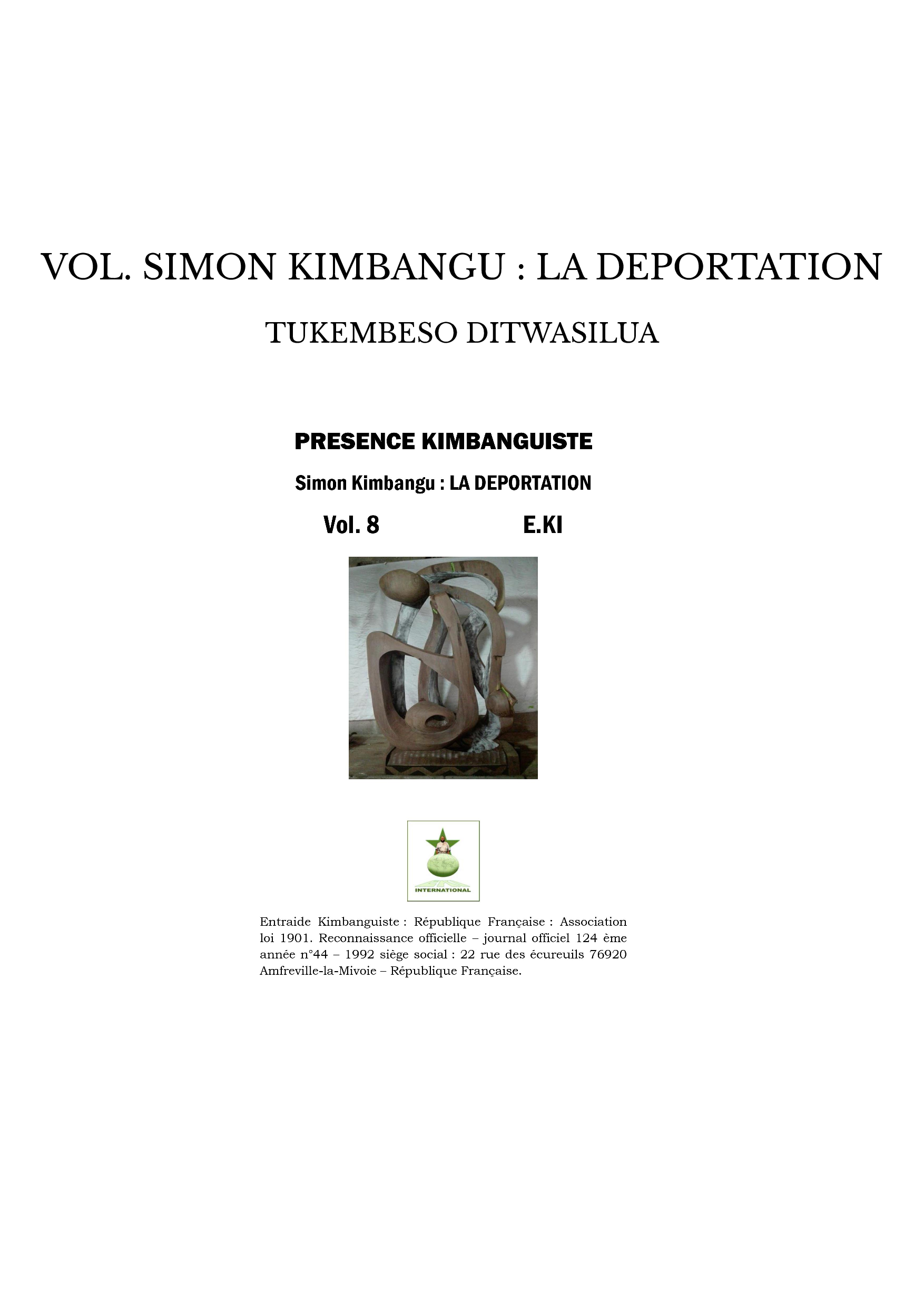 VOL. SIMON KIMBANGU : LA DEPORTATION
