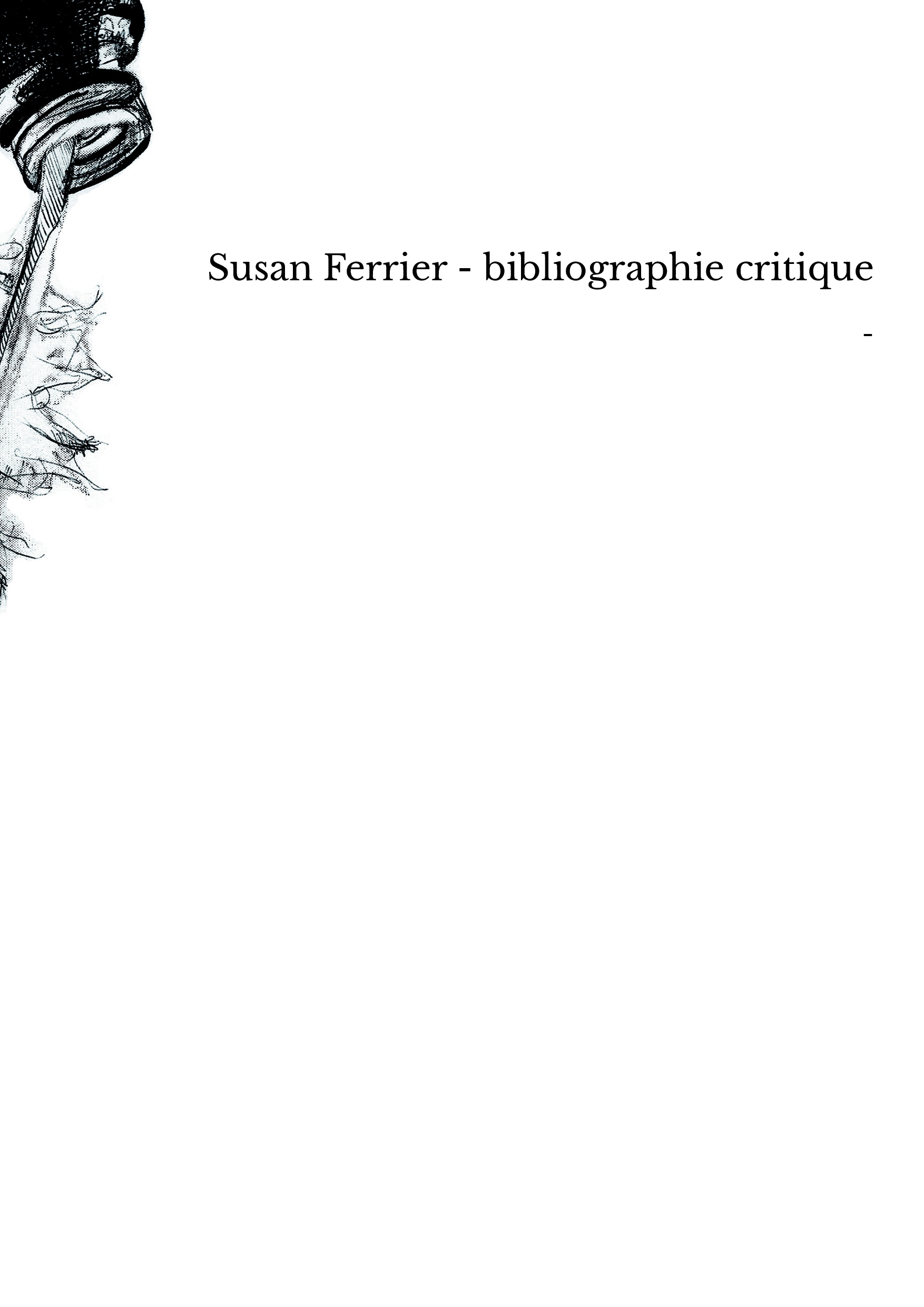 Susan Ferrier - bibliographie critique