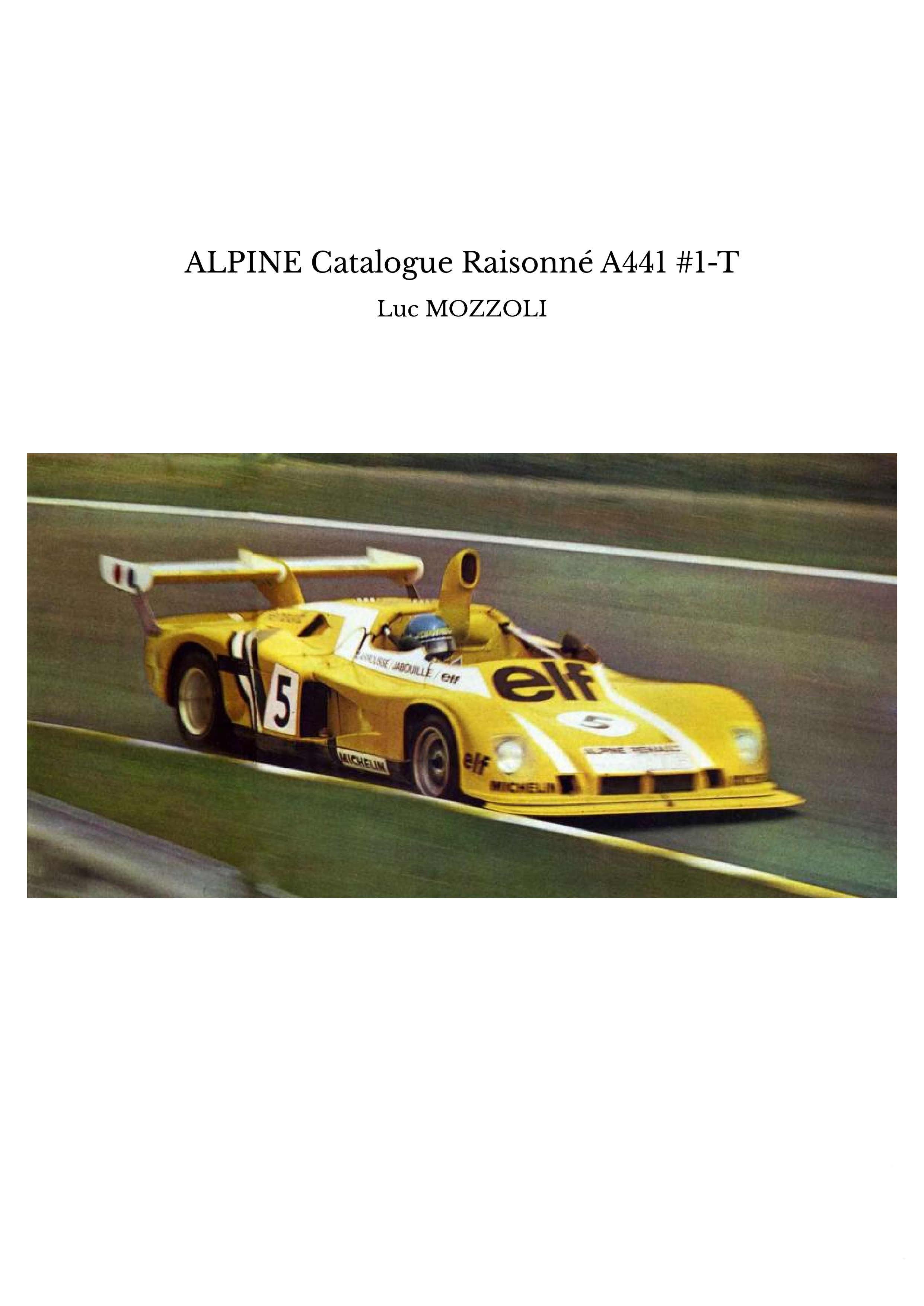 ALPINE Catalogue Raisonné A441 #1-T