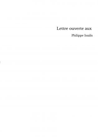 Lettre ouverte aux 