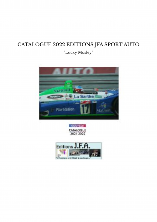 CATALOGUE 2022 EDITIONS JFA SPORT AUTO