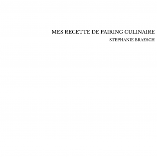 MES RECETTE DE PAIRING CULINAIRE