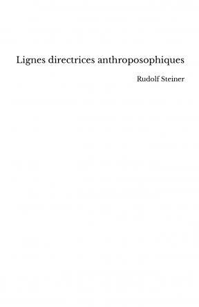 Lignes directrices anthroposophiques