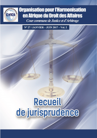 RECUEIL DE JURISPRUDENCE CCJA N°27 II