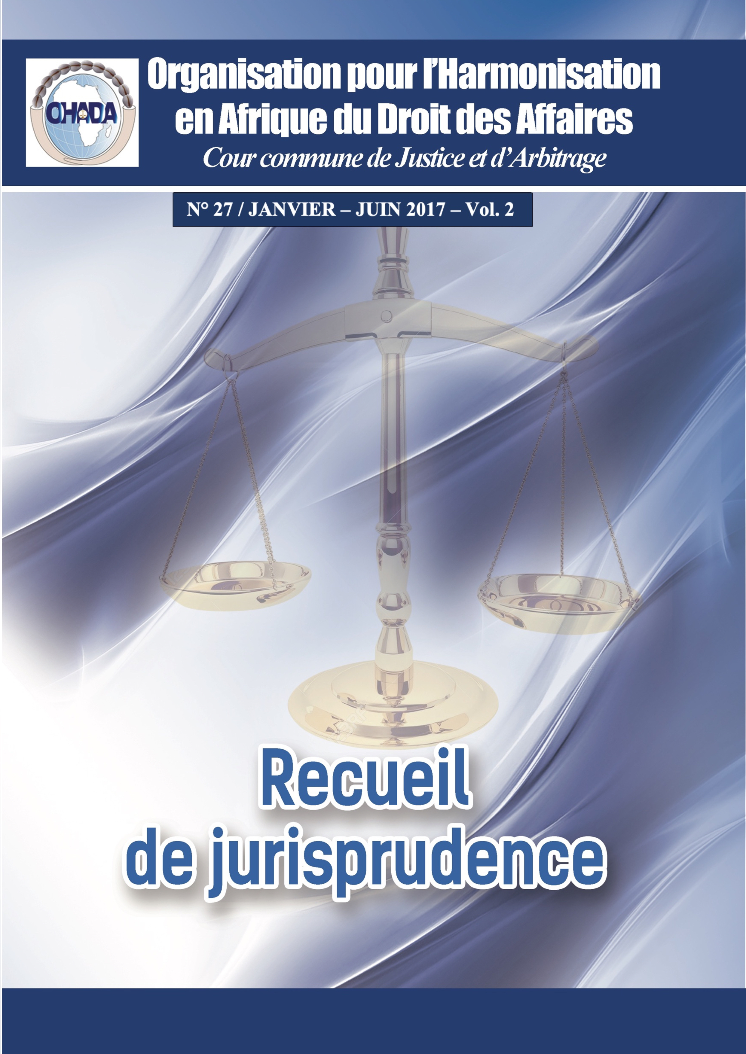 RECUEIL DE JURISPRUDENCE CCJA N°27 II