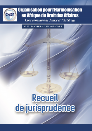 RECUEIL DE JURISPRUDENCE CCJA N°27 III