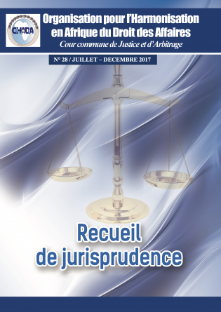 RECUEIL DE JURISPRUDENCE CCJA N° 28