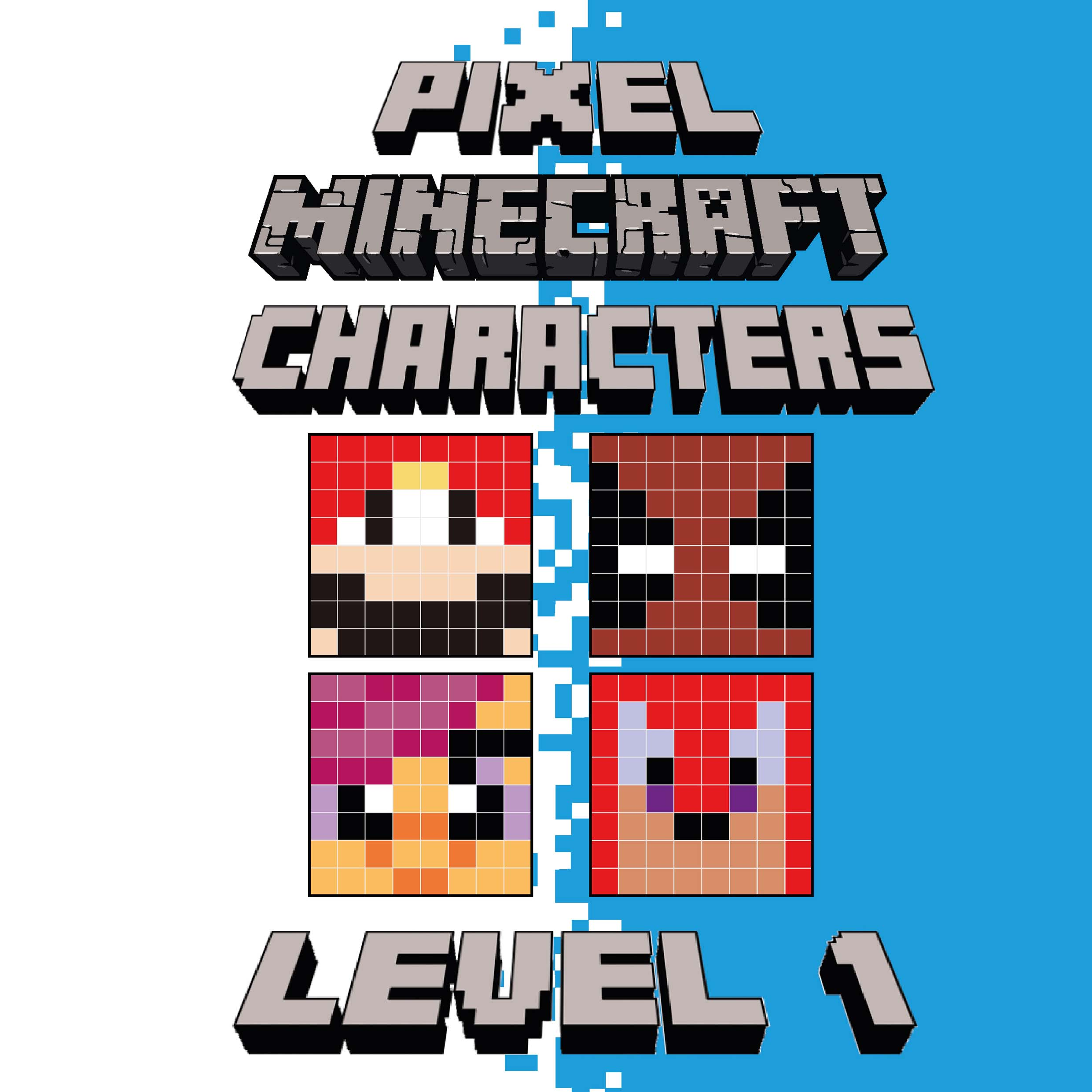 Pixel minecraft characters level 1