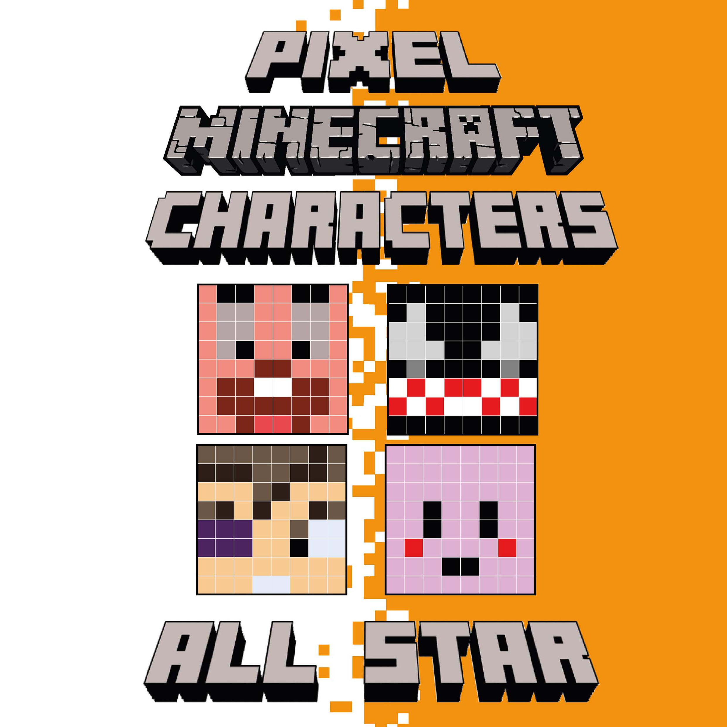 Pixel minecraft characters all star