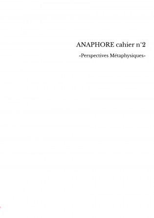 ANAPHORE cahier n°2