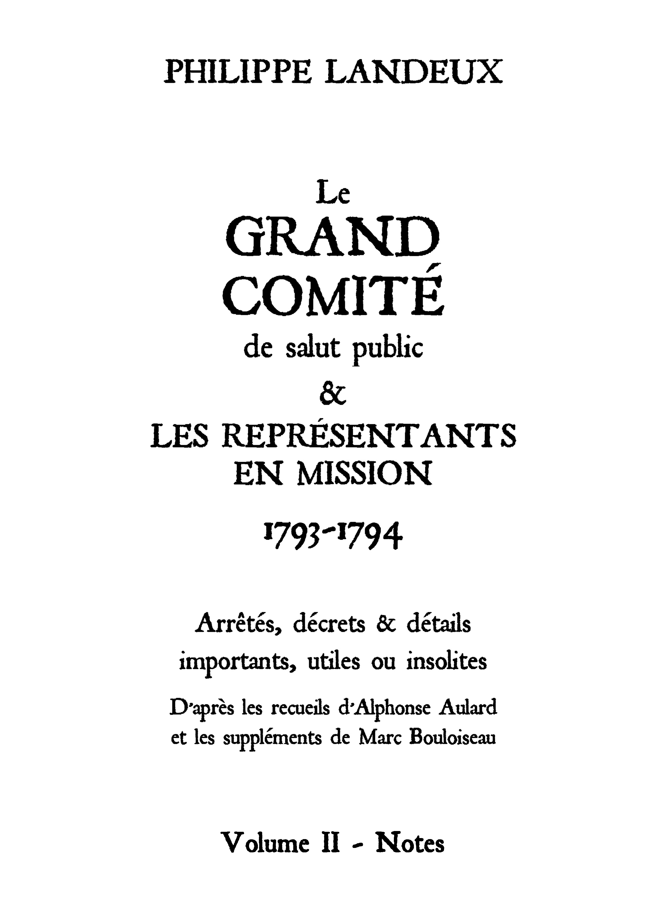 Le Grand comité (Volume II)