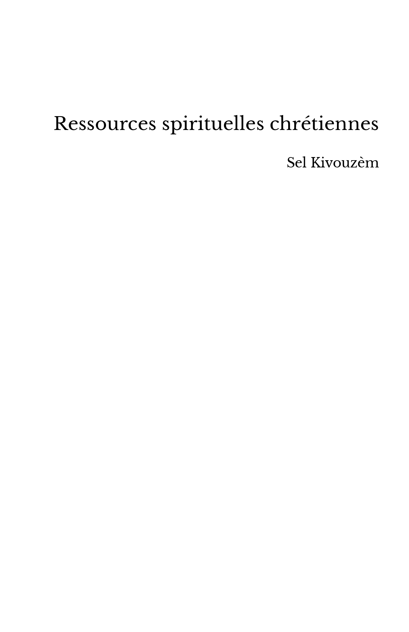 Ressources spirituelles chrétiennes
