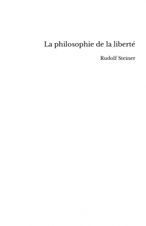 La philosophie de la liberté