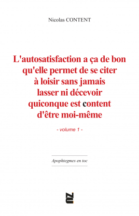 L'autosatisfaction a ça de bon...