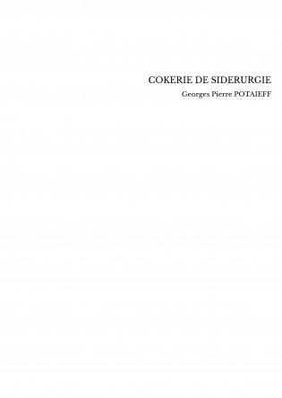 COKERIE DE SIDERURGIE