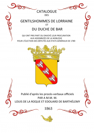Catalogue gentilshommes de Lorraine