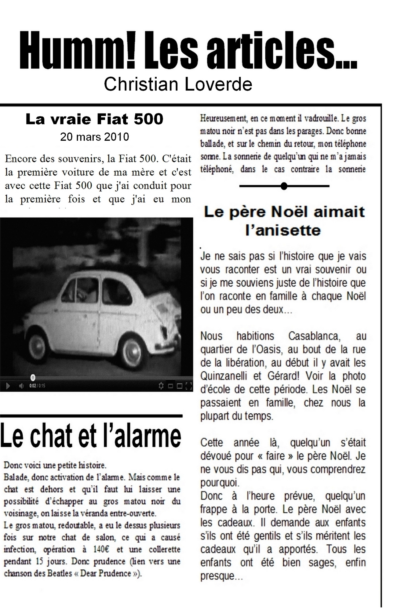 Humm! Les articles