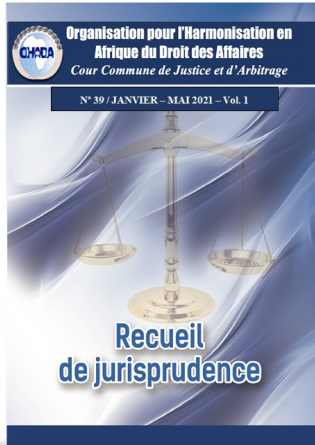 Recueil de jurisprudence N°39, Vol 1