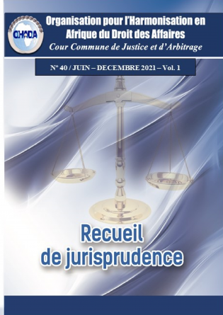 Recueil de jurisprudence N° 40, VOL. 1