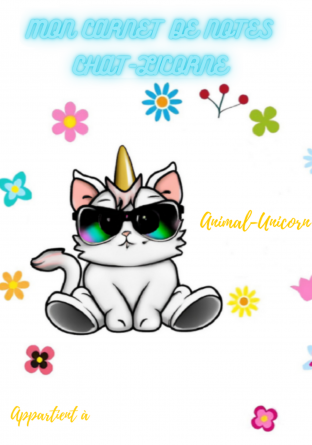 Mon Carnet de Notes Chat-Licorne