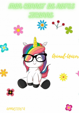 Mon carnet de notes Licorne
