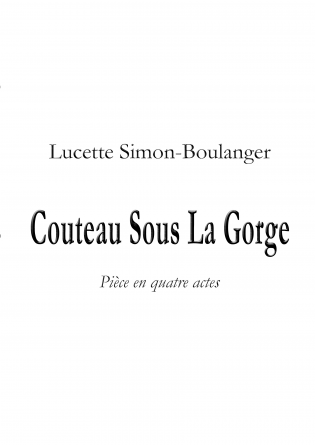 COUTEAU SOUS LA GORGE