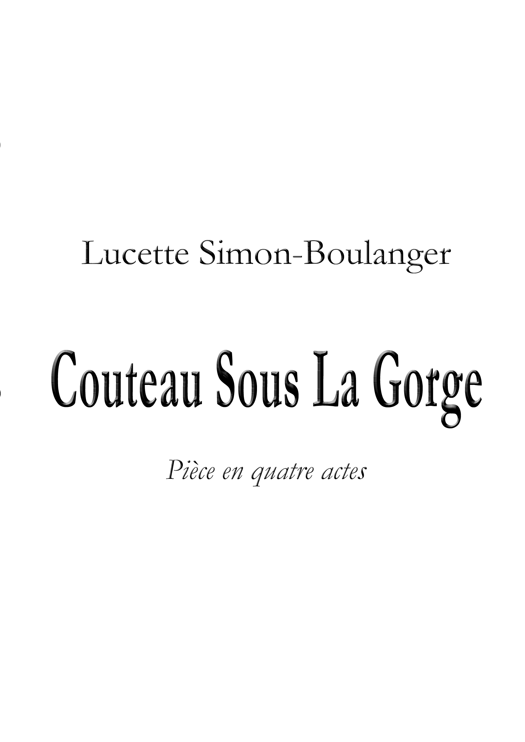 COUTEAU SOUS LA GORGE