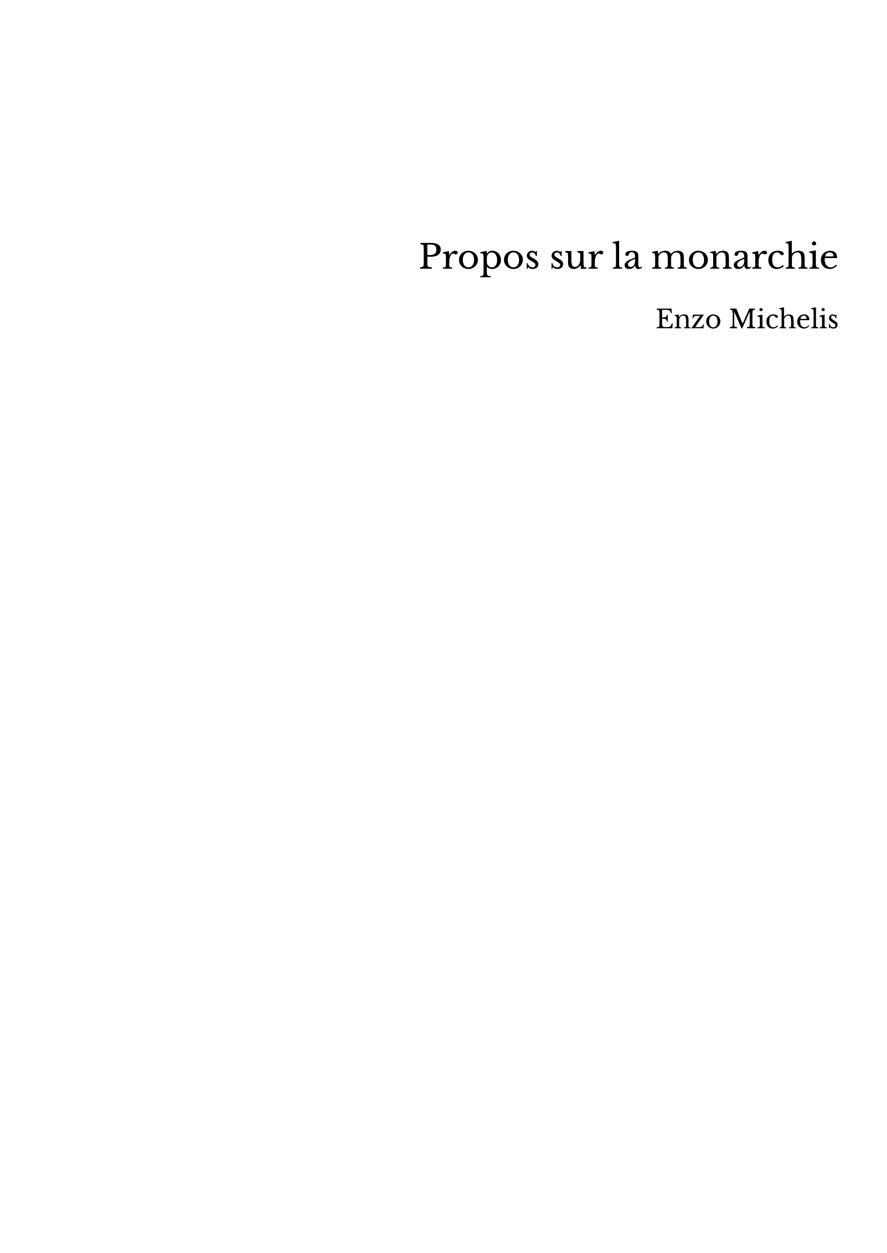 Propos sur la monarchie