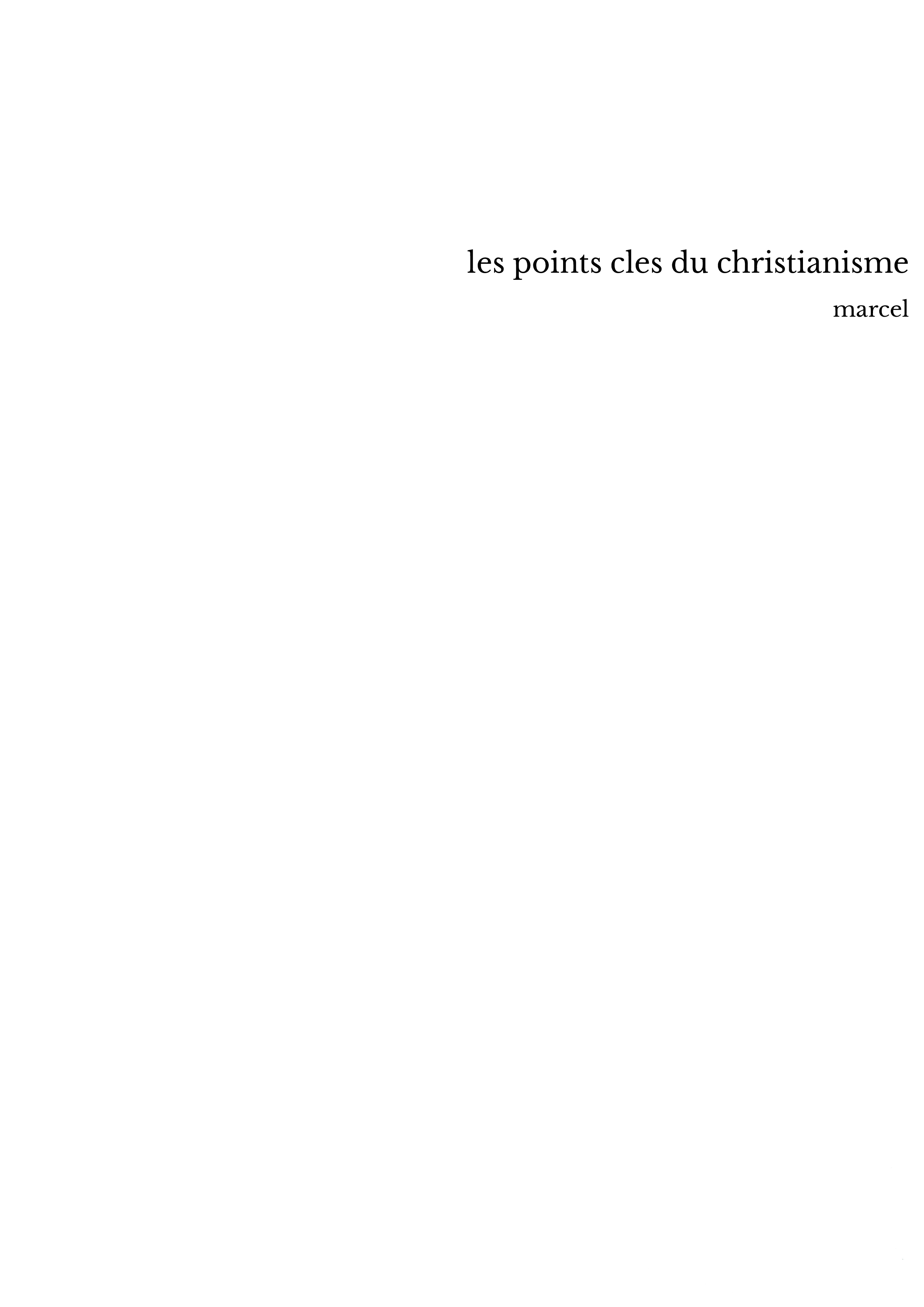 les points cles du christianisme
