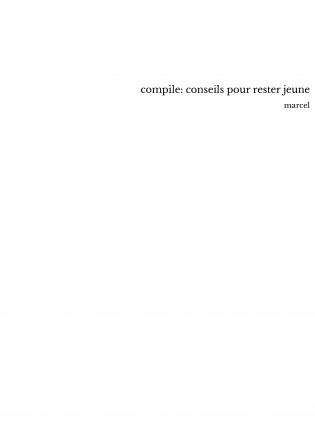 compile: conseils pour rester jeune