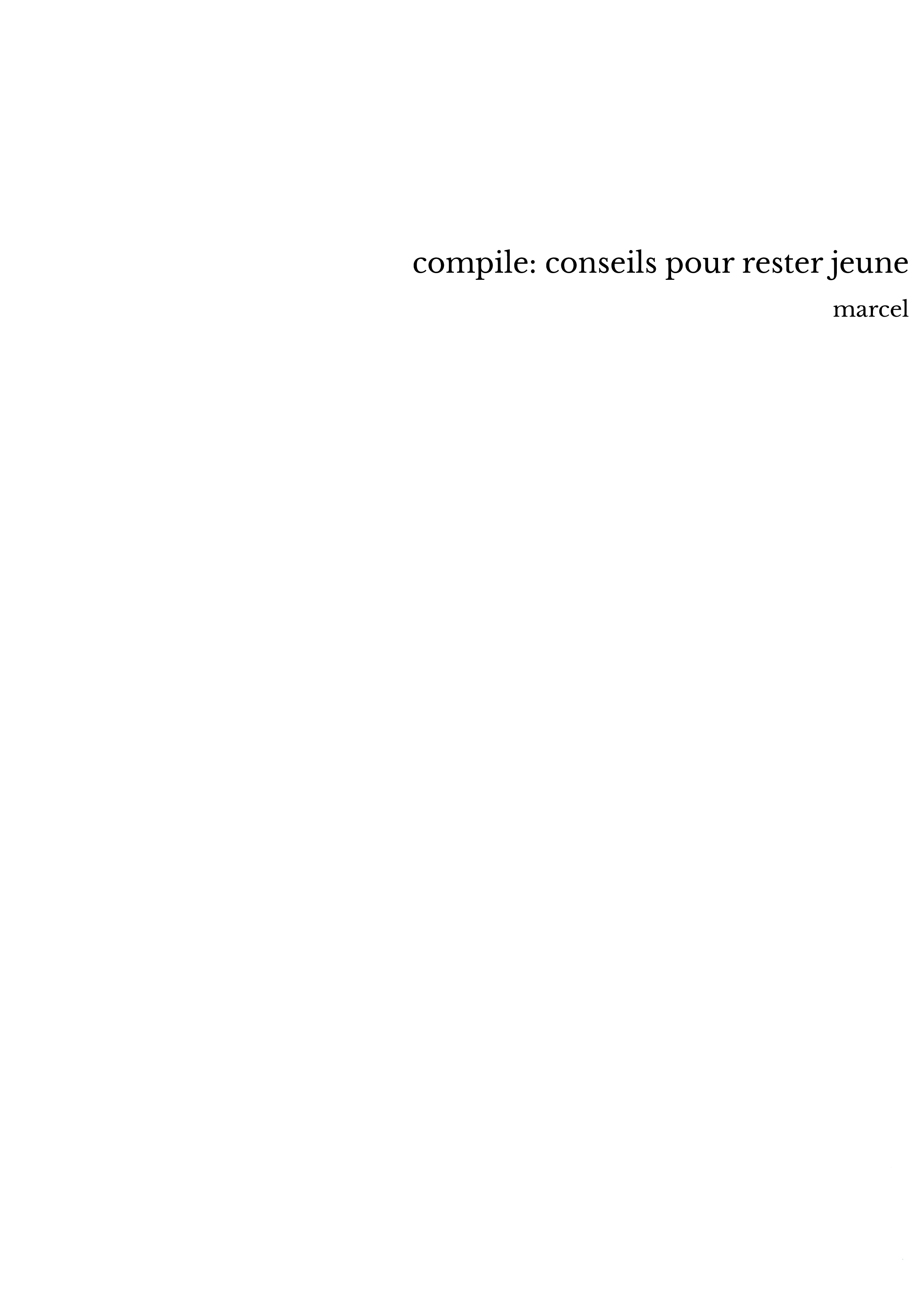 compile: conseils pour rester jeune