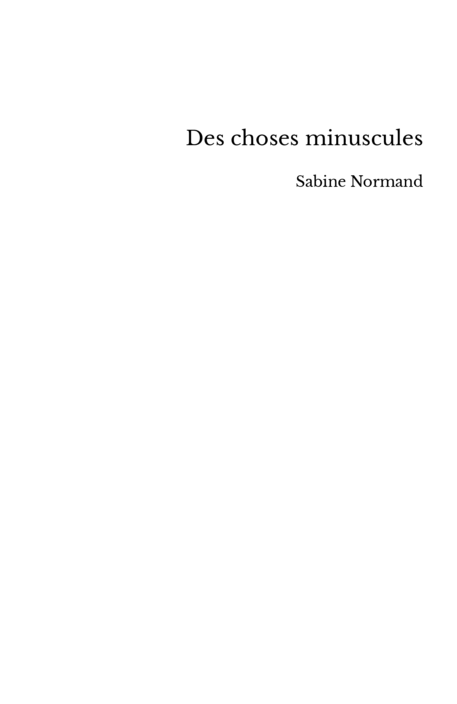 Des choses minuscules