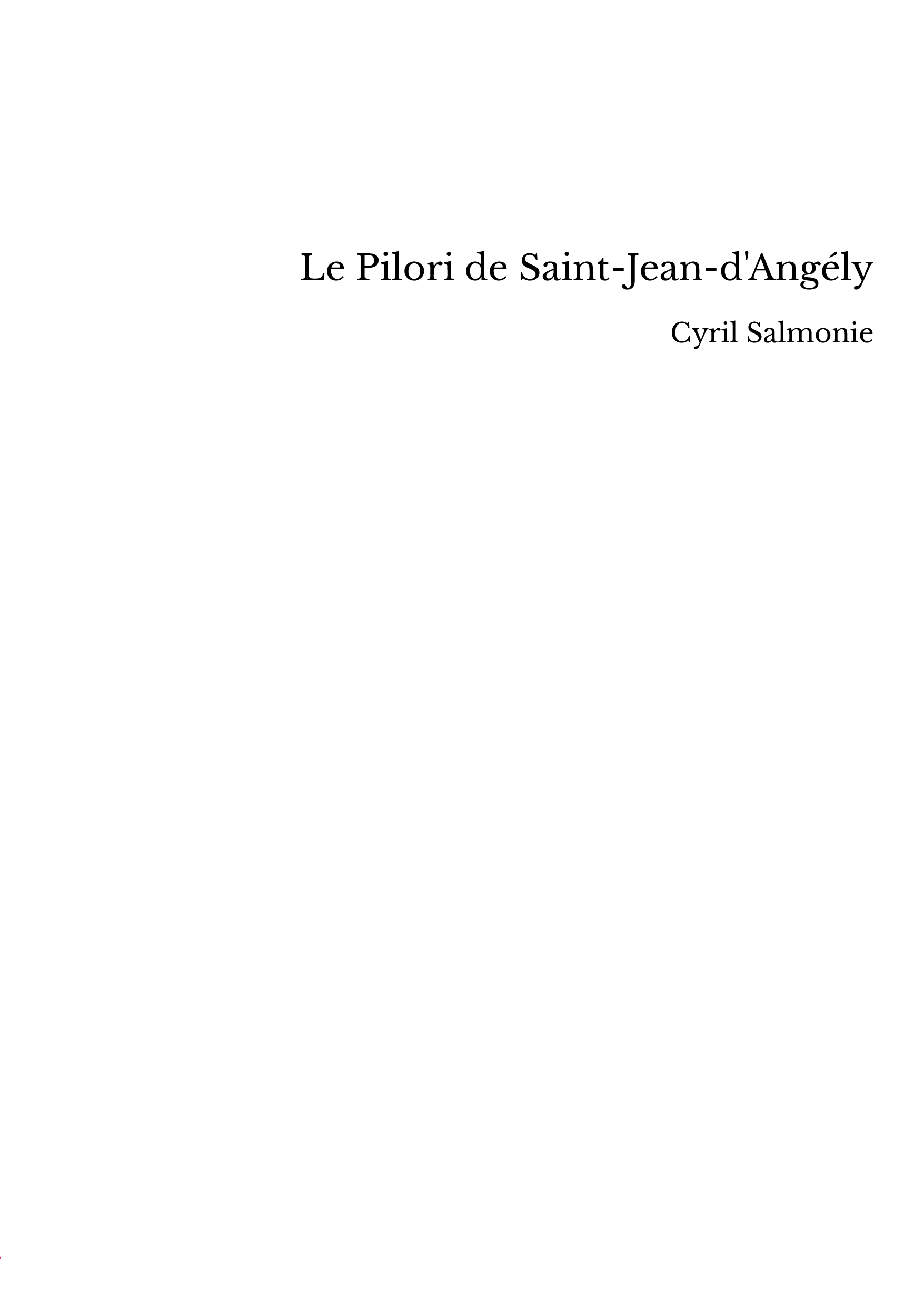 Le Pilori de Saint-Jean-d'Angély