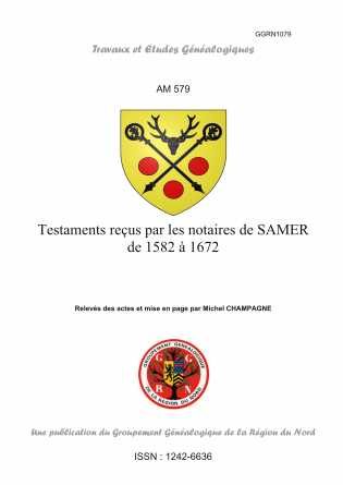 Testaments notaires de SAMER 1582-1672