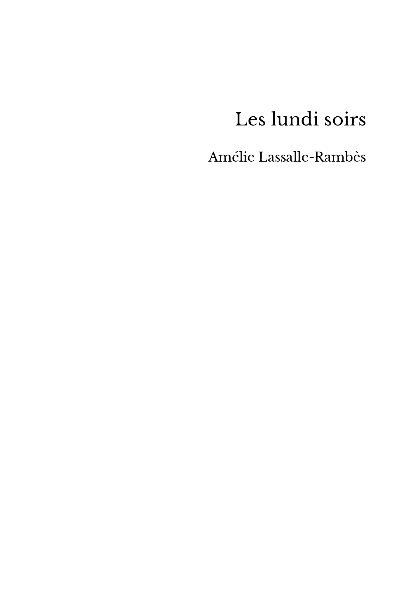 Les lundi soirs