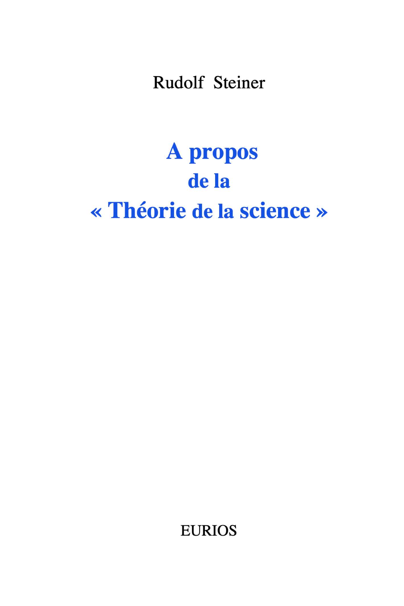 "Théorie de la science"