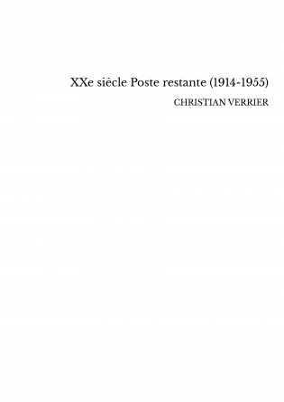 XXe siècle Poste restante (1914-1955)