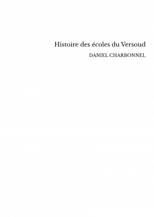 Histoire des écoles du Versoud