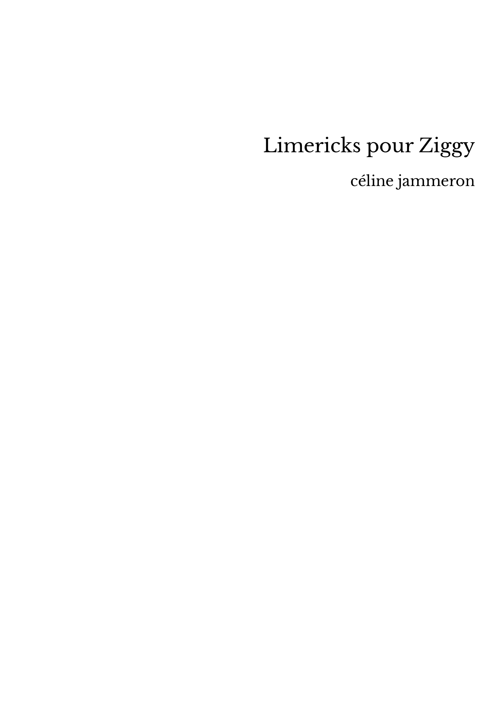 Limericks pour Ziggy