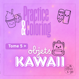 Practice Book Coloring - Objets Kawaii