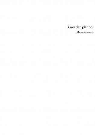 Ramadan planner