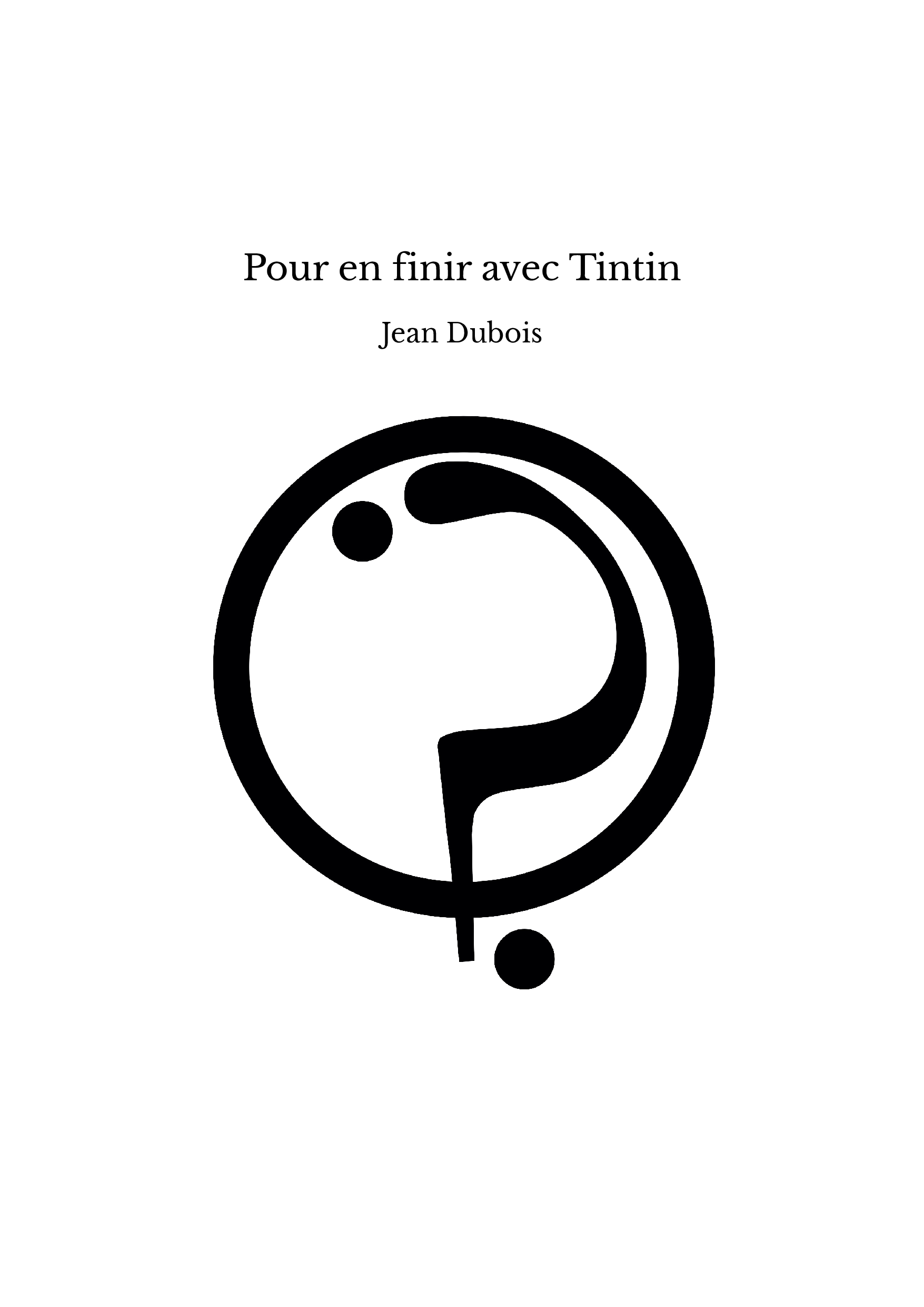Pour en finir avec Tintin