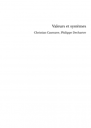 Valeurs et systèmes