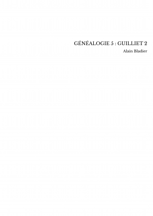 GÉNÉALOGIE 5 : GUILLIET 2