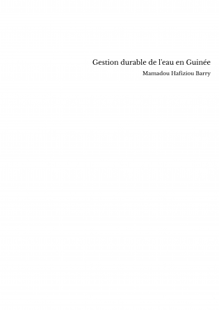 Gestion durable de l'eau en Guinée