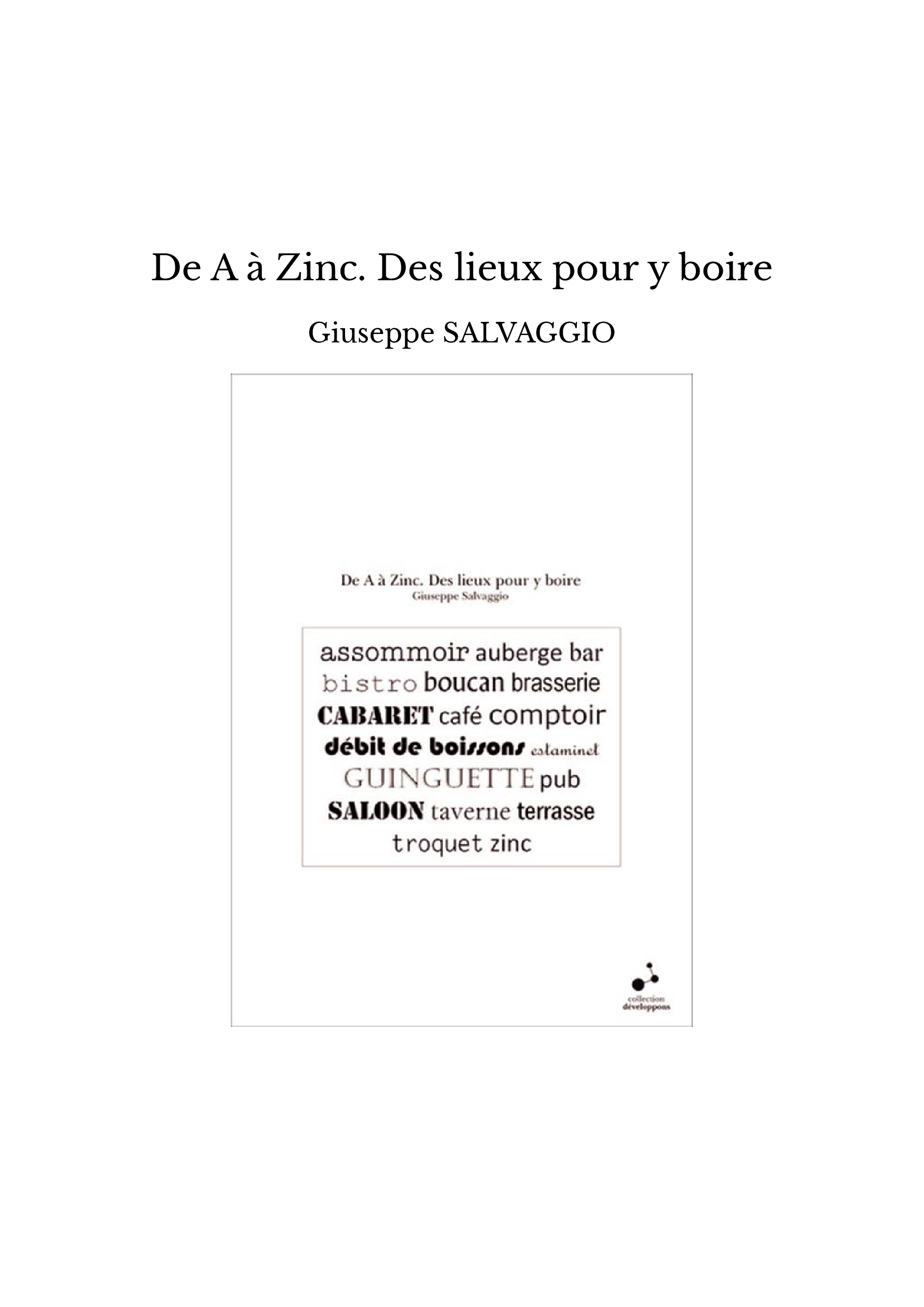 De A à Zinc. Des lieux pour y boire