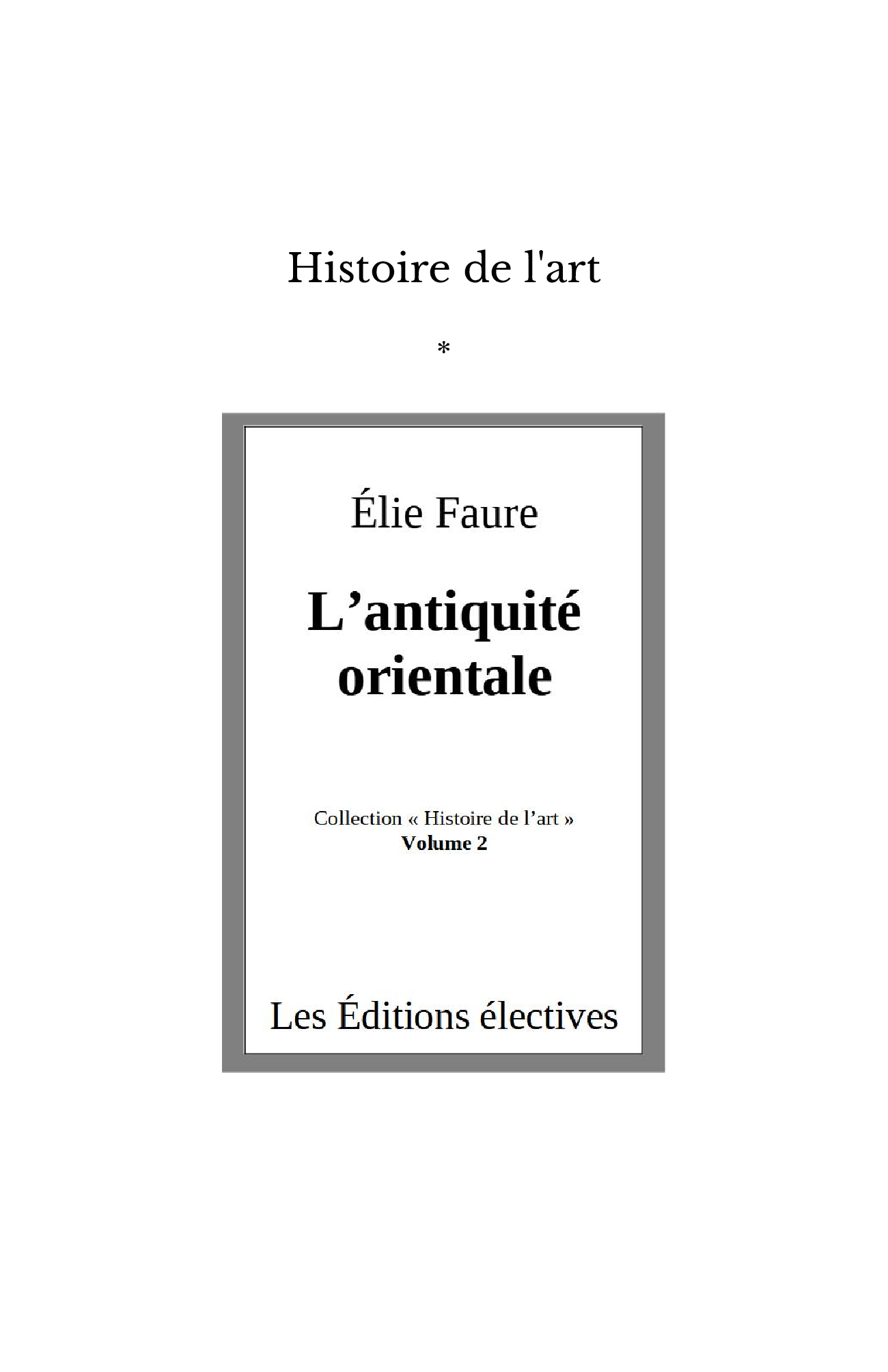 Histoire de l'art