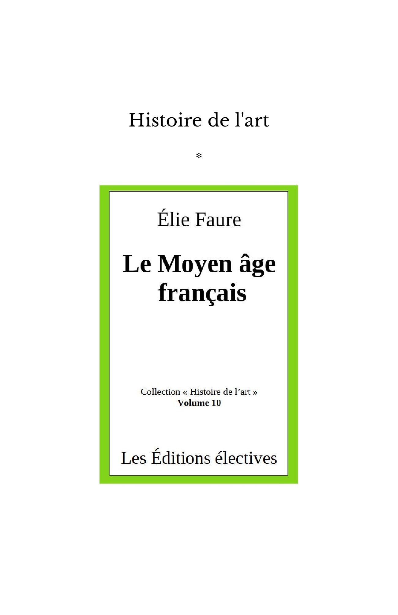 Histoire de l'art